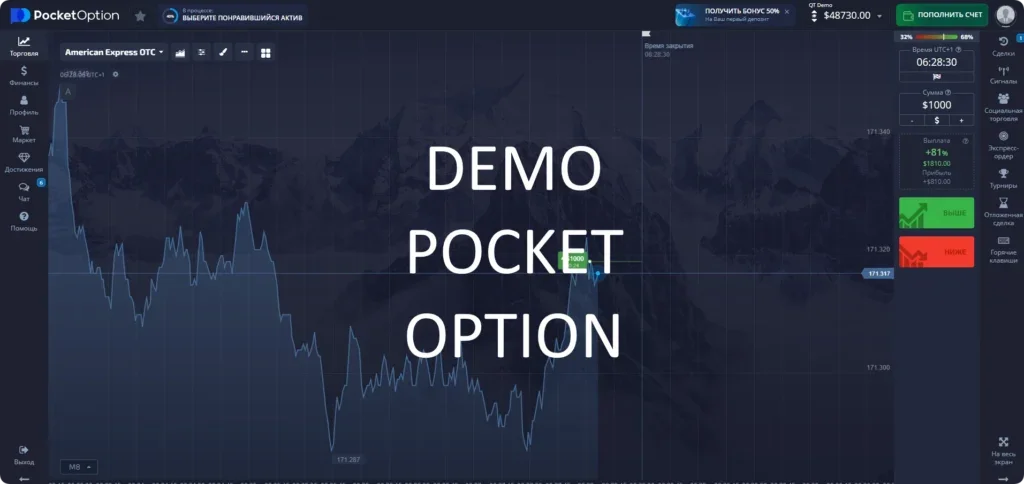 Преимущества платформы на демо счете PocketOption